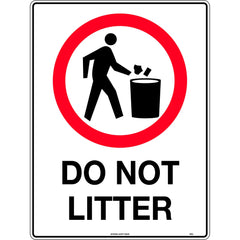 Uniform Safety Signs - 300x225mm - Poly - Do Not Litter | 451MP