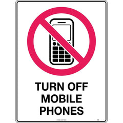 Uniform Safety Signs - 600x400mm - Metal - Turn Off Mobile Phones | 456LM