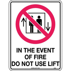 Uniform Safety Signs - 300x225mm - Metal - In Event of Fire Do Not Use Lift | 458MM