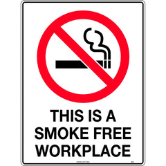 Uniform Safety Signs - 300x225mm - Metal - This is a Smoke Free Workplace | 463MM