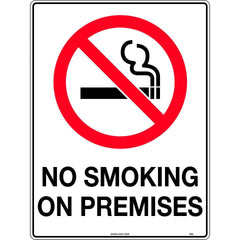 Uniform Safety Signs - 450x300mm - Metal - No Smoking On Premises | 465LSM