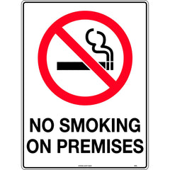 Uniform Safety Signs - 140x120mm - Self Adhesive - Pkt of 4 - No Smoking On Premises | 465SA