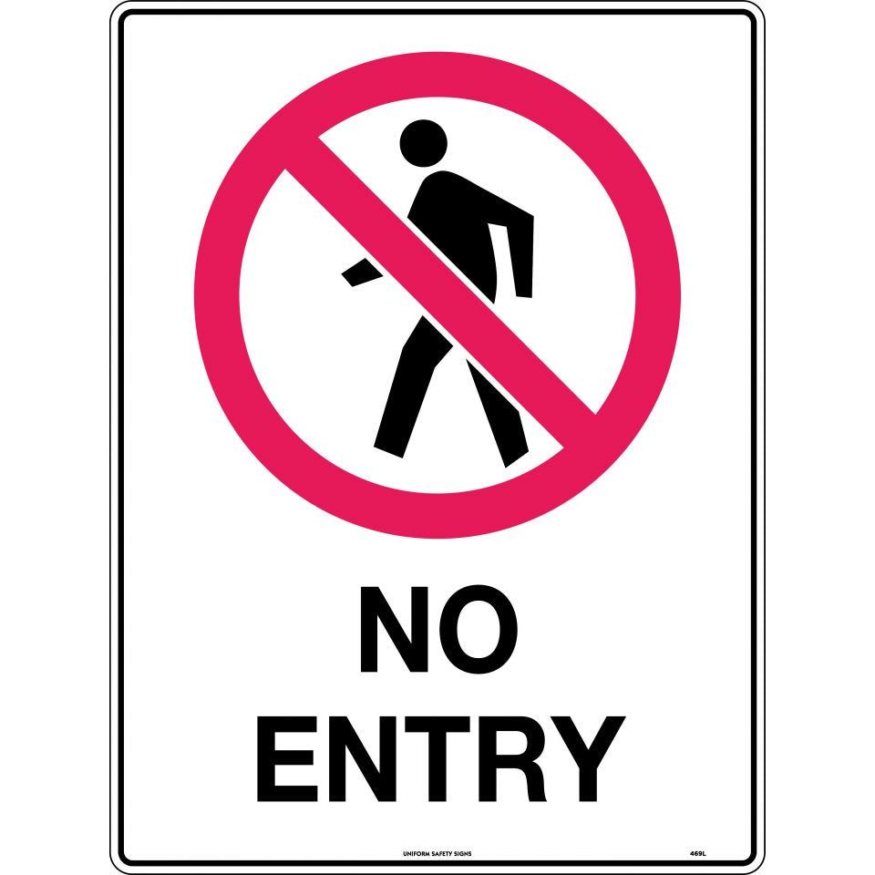 Uniform Safety Signs - 450x300mm - Metal - No Entry | 469LSM