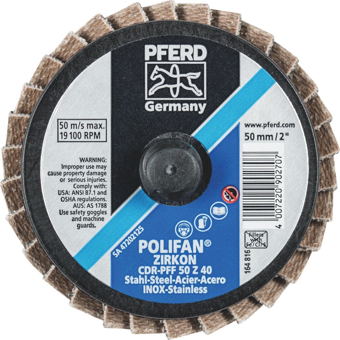 PFERD - COMBIDISC Mini POLIFAN - Zirconia - Type CDR-PFF 50 Z 40 | 47202125 1