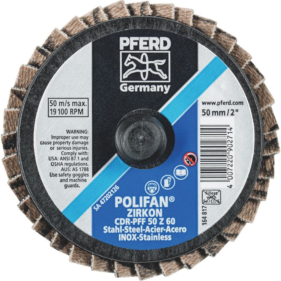 PFERD - COMBIDISC Mini POLIFAN - Zirconia - Type CDR-PFF 50 Z 60 | 47202126 1