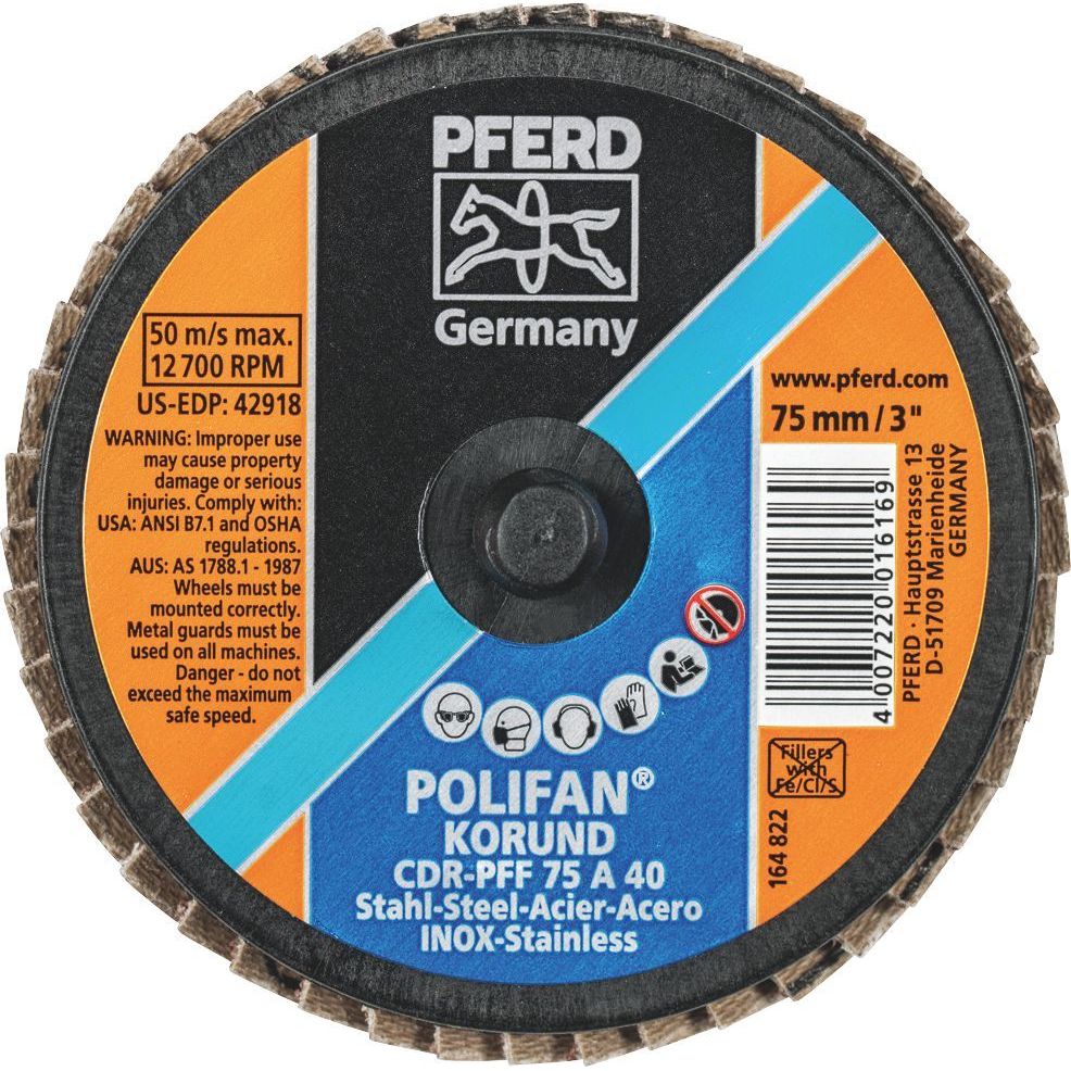 PFERD - COMBIDISC Mini POLIFAN - Aluminium Oxide - Type CDR-PFF 75 A 40 | 47202530 1
