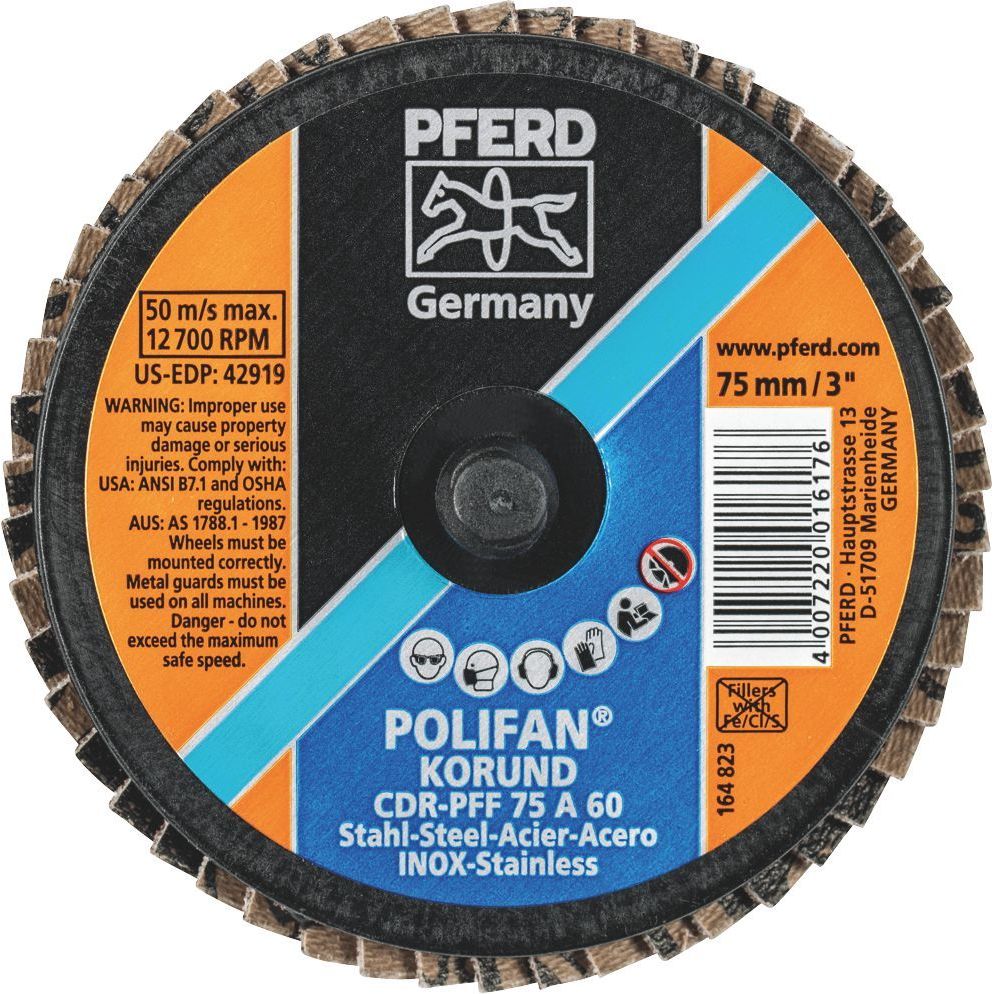 PFERD - COMBIDISC Mini POLIFAN - Aluminium Oxide - Type CDR-PFF 75 A 60 | 47202531 1
