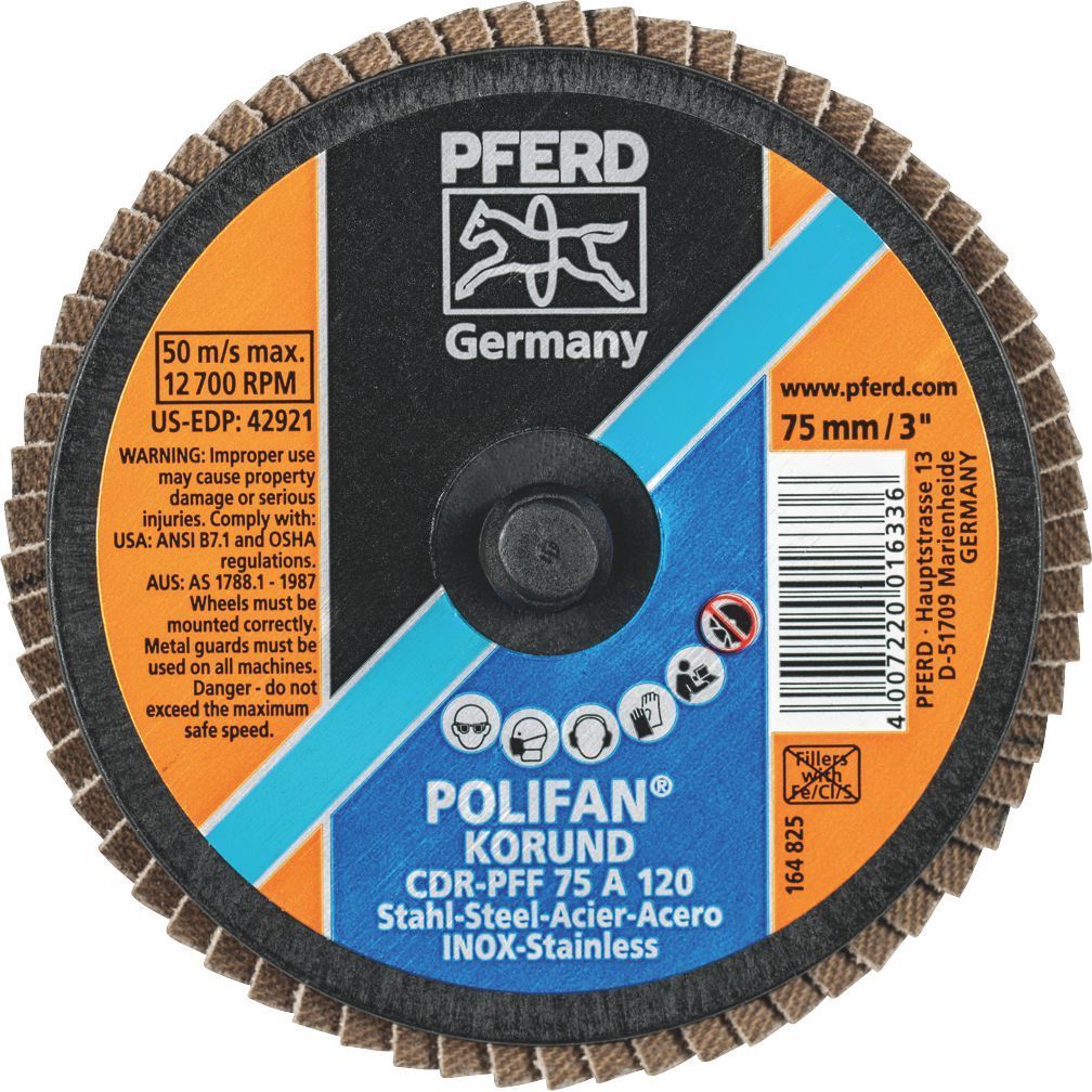 PFERD - COMBIDISC Mini POLIFAN - Aluminium Oxide - Type CDR-PFF 75 A 120 | 47202532 1