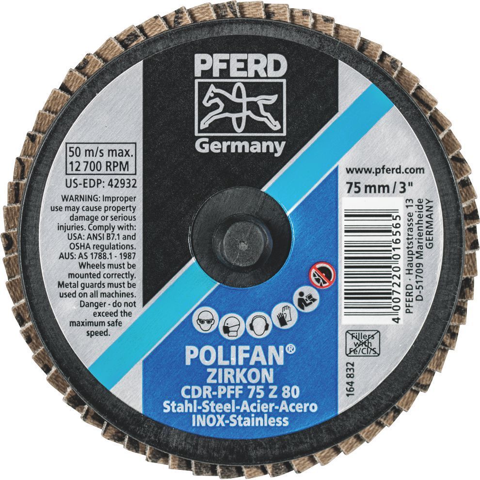 PFERD - COMBIDISC Mini POLIFAN - Zirconia - Type CDR-PFF 75 Z 80 | 47202536 1