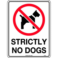 Uniform Safety Signs - 300x225mm - Metal - Strictly No Dogs | 472MM