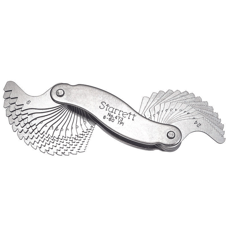 Starrett - Screw Pitch Gage 60dg Threads 30 Leaves 6-80 Tpi | 473