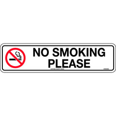 Uniform Safety Signs - 300x100mm - Self Adhesive - No Smoking Please | 473OMA