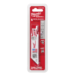 Milwaukee - Thin Kerf Metal SAWZALL™  Blade 100mm 10TPI Pkt 5 | 48005090