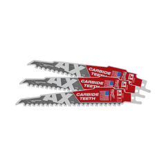 Milwaukee - Sawzall the Ax with Carbide Teeth 150mm 6" 5TPI Blade 3 Pack | 48005321
