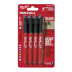 Milwaukee - Inkzall Fine Point Marker Black 4pk | 48223104