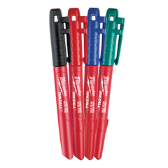 Milwaukee - Inkzall Fine Tip Markers Multi 4pk | 48223106
