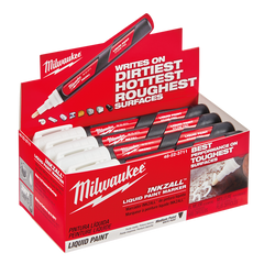 Milwaukee - Inkzall Liq Paint Marker White Counter Display Box | 48223711