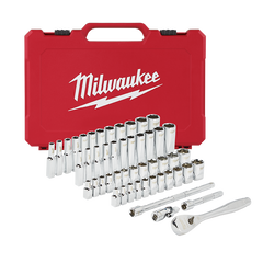 Milwaukee - 1/4" Drive 50pc Ratchet & Socket Set SAE & Metric | 48229004