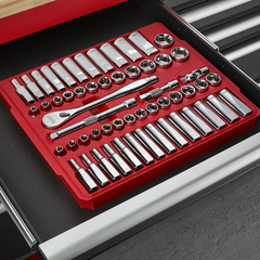 Milwaukee - 3/8" Drive 56pc Ratchet & Socket Set SAE & Metric | 48229008