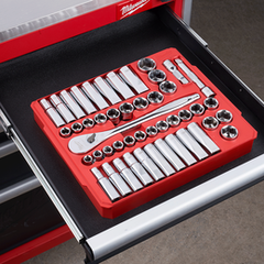 Milwaukee - 1/2" Drive 47pc Ratchet & Socket Set SAE & Metric | 48229010