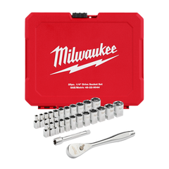 Milwaukee - 1/4" Drive 25pc Ratchet & Socket Set SAE & Metric | 48229044