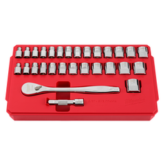 Milwaukee - 3/8" Drive 29pc Ratchet & Socket Set SAE & Metric  | 48229088