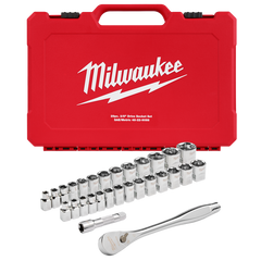 Milwaukee - 3/8" Drive 29pc Ratchet & Socket Set SAE & Metric | 48229088