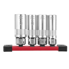 Milwaukee - 4pc 3/8'' Drive Spark Plug Socket Set on Rail | 48229195