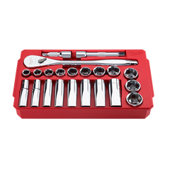 Milwaukee - 1/2" Drive 22pc Ratchet & Socket Set SAE | 48229410