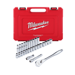 Milwaukee - 1/2" Drive 28pc Ratchet & Socket Set Metric | 48229510