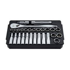 Milwaukee - 1/2" Drive 28pc Ratchet & Socket Set Metric | 48229510