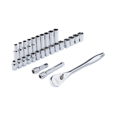 Milwaukee - 1/2" Drive 28pc Ratchet & Socket Set Metric | 48229510