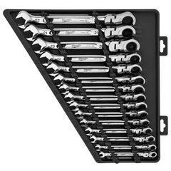 Milwaukee - 15p Flex-Head Ratcheting Wrench Set - Metric | 48229513