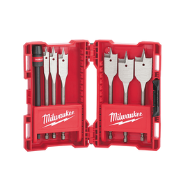 7pc Timber Spade Bit Set (10mm, 13mm, 16mm, 19mm, 22mm, 25mm, 150mm Extension) | 48270147