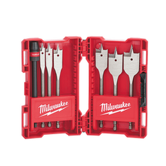 7pc Timber Spade Bit Set (10mm, 13mm, 16mm, 19mm, 22mm, 25mm, 150mm Extension) | 48270147