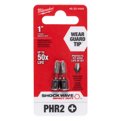 Milwaukee - SHOCKWAVE Insert Bit Phillips Reduced Diameter #2 Pkt 2 | 48324444