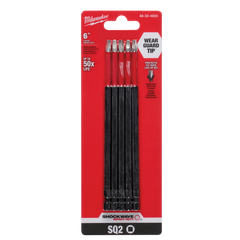 Milwaukee - SHOCKWAVE Power Bit Square Recess #2 150mm (6") 5Pk | 48324855
