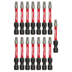 Milwaukee - SHOCKWAVE Power Bit Square Recess #2 50mm (2") 15Pk | 48325010