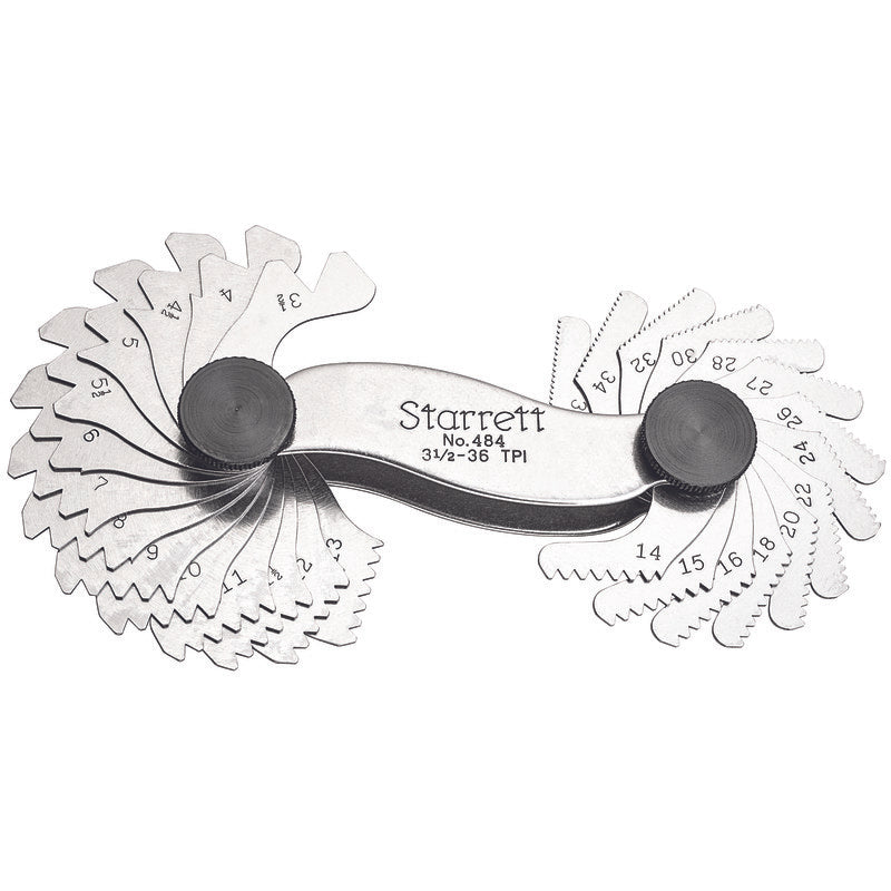 Starrett - SCREW PITCH GAGE- 3-1/2 -36 TPI- 28 LEAVES | 484