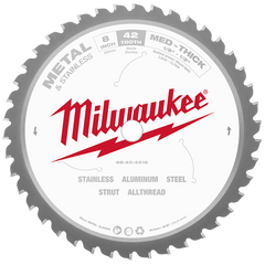 Milwaukee - 203mm (8") 42T Metal Med-Thick & Stainless Circular Saw Blade with Cermet Carbide Teeth (Suits M18FMCS66-0) | 48404515