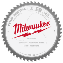Milwaukee - 203mm (8") 50T Thin Metal Circular Saw Blade with Cermet Carbide Teeth (Suits M18FMCS66-0) | 48404520