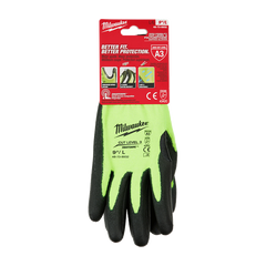 Milwaukee - Cut 3(C) High Visibility Polyurethane (PU) Dipped Gloves 1 Pack - M | 48738931