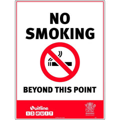 Uniform Safety Signs - 600x400mm - Metal - No Smoking, Beyond This Point (QLD Standard) | 487LM