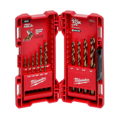 Milwaukee - Red Helix ™ Cobalt Imperial Drill Bit 15Pc Kit2 x 1/16", 1 x it 5/64", 1 x 3/32", 1 x7/64", 2 x 1/8", 1 x 9/64", 1 x 5/32", 1 x 3/16", 1 x 7/32", 2 x 1/4", 1 x 5/16" , 1 x 3/8"  | 48892340