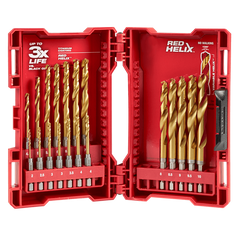 Milwaukee - Shockwave Red Helix Titanium Drill Set 19 Pce Kit 2mm - 2.5mm - 3mm(2) - 3.5mm - 4mm(2) - 4.5mm - 5mm - 5.5mm - 6mm - 6.5mm - 7mm - 7.5mm - 8mm - 8.5mm - 9mm - 9.5mm - 10mm | 48894860