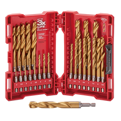 Milwaukee - Shockwave Red Helix Titanium Drill Set 25 Pce Kit 2mm - 2.5mm - 3mm (2) - 3.5mm - 4mm (2) - 4.5mm - 5mm - 5.5mm - 6mm - 6.5mm - 7mm - 7.5mm - 8mm - 8.5mm - 9mm - 9.5mm - 10mm - 10.5mm - 11mm - 11.5mm - 12mm - 12.5mm - 13mm | 48894861