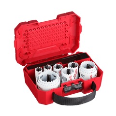 Milwaukee - Hole Dozer Hole Saw Kit 15 Pce 19mm - 22mm - 25mm - 29mm - 35mm - 38mm - 44mm - 51mm - 54mm - 57mm - 64mm - 2 X Arbors - 2 X Pilot Drill | 49224175