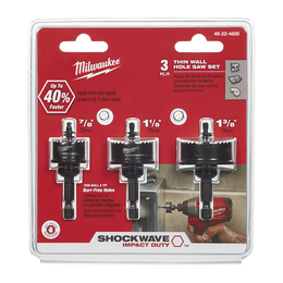 Milwaukee - SHOCKWAVE™ Thin Wall Hole Saw 3Pce Kit 22mm 29mm 35mm | 49224800