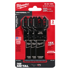 Milwaukee - 28mm (1-1/8") Titanium Enhanced Bi-Metal Metal Blade 3PK - Open-Lok | 49251253