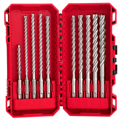 Milwaukee - Milwaukee - SDS Plus MX4 4-Cut Drill Bit 10PC Set
Ø 6 x 115 MM, Ø 5 / 6 (x2) / 6.5 (x2) / 8 (x2) / 10 / X 165mm, Ø 12 x 160mm | 49323557